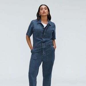 Everlane The Supersoft Jean Coveralls Size‎ 2 Denim Short Sleeve Jumpsuit
